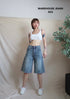 Denim high-waisted  knee-Length short